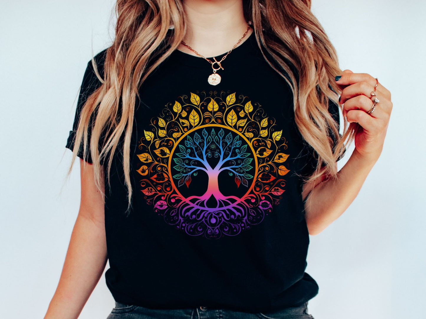 Tree of Life Meditation Zen T-Shirt | Mandala Meditating Chakra Universe Tee | Yoga Spiritual Psychedelic Shirt