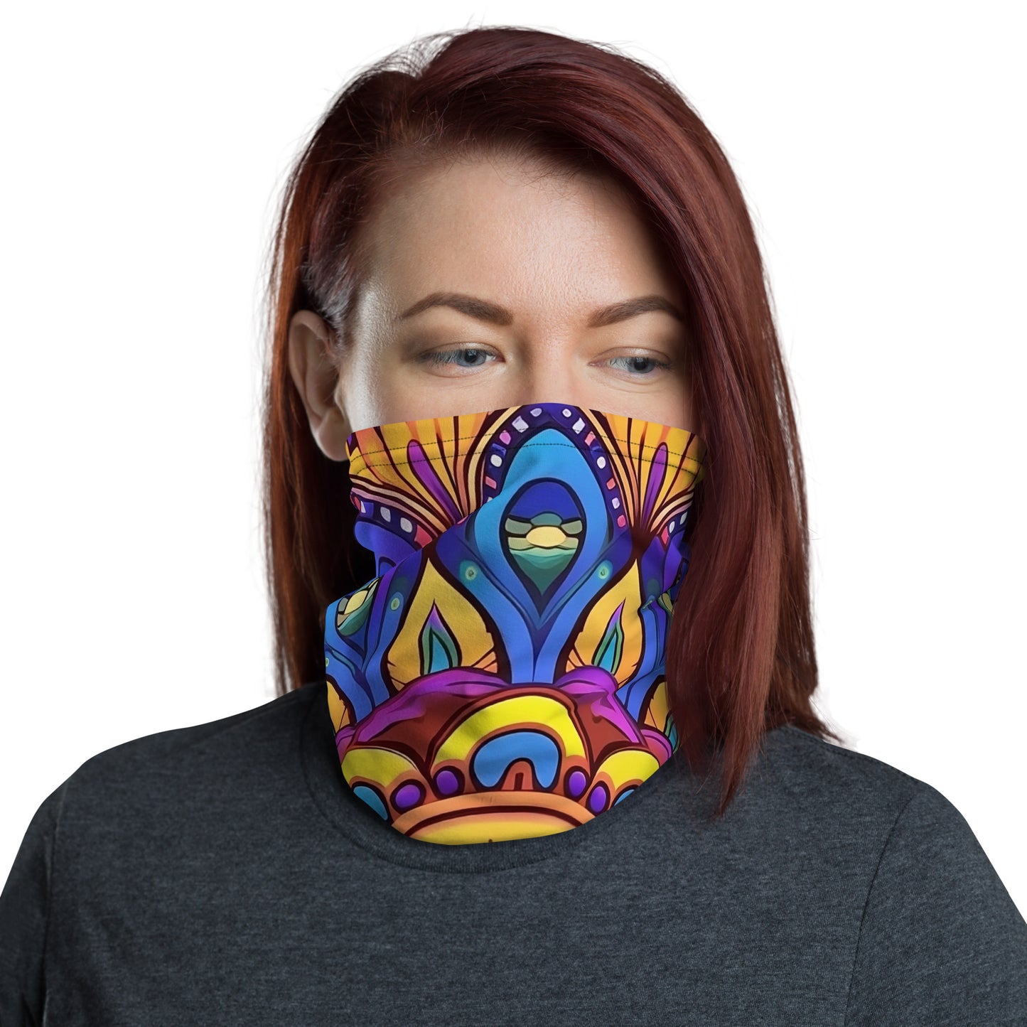 Versatile Neck Warmer Gaiter Bandana Balaclava - Psychedelic Multi-functional Snood, Head Scarf, and Sun Guard
