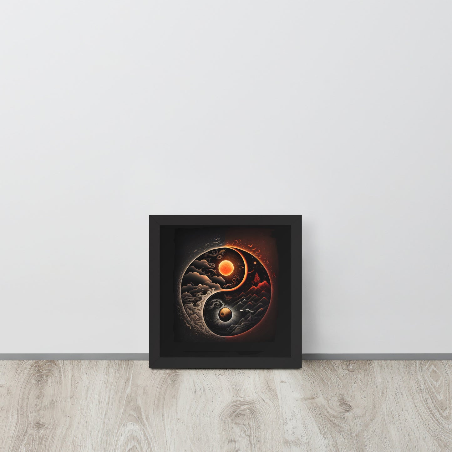 Art of Zen Celestial Sun Moon Yin Yang Framed Poster