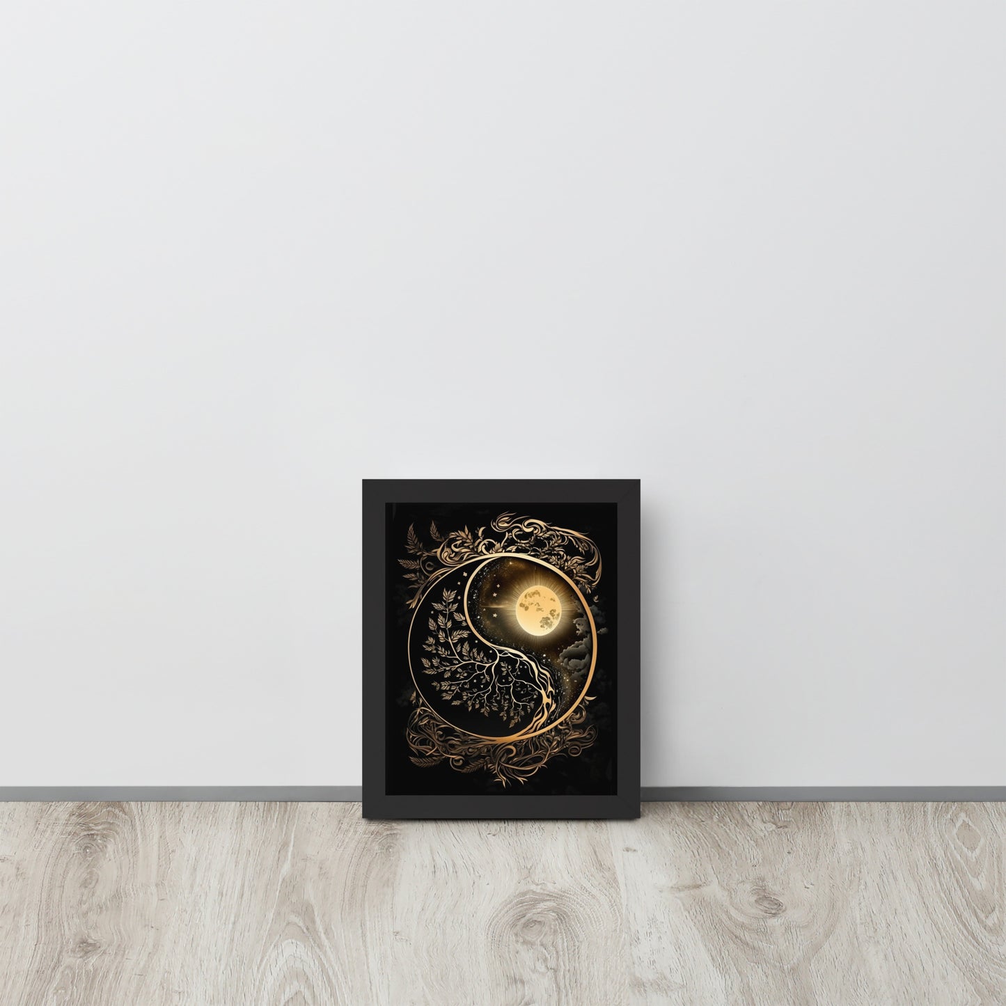 Art of Zen Celestial Sun Moon Yin Yang Framed Poster