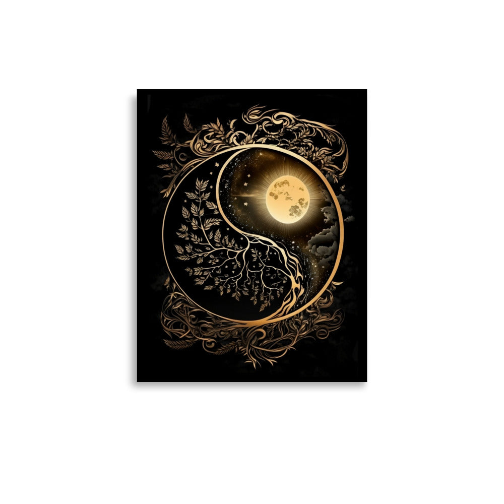 Art of Zen Celestial Sun Moon Yin Yang Poster