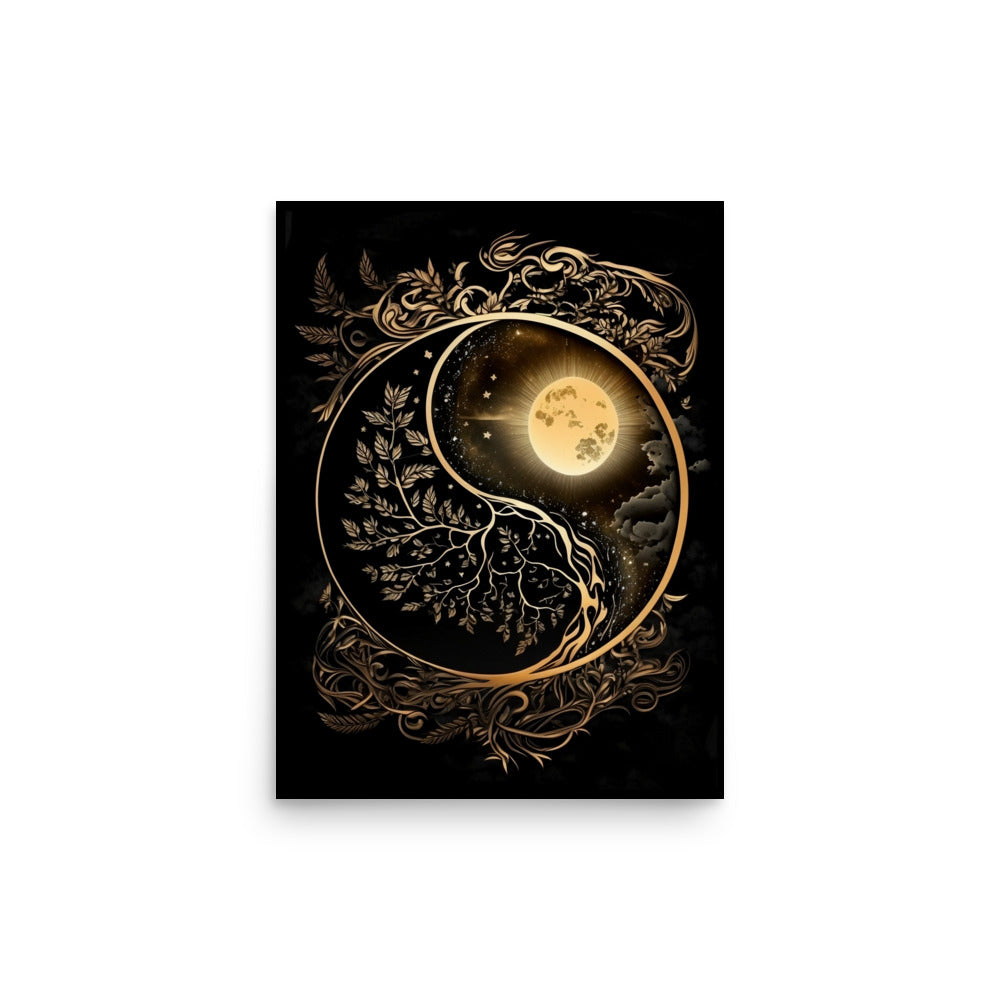 Art of Zen Celestial Sun Moon Yin Yang Poster