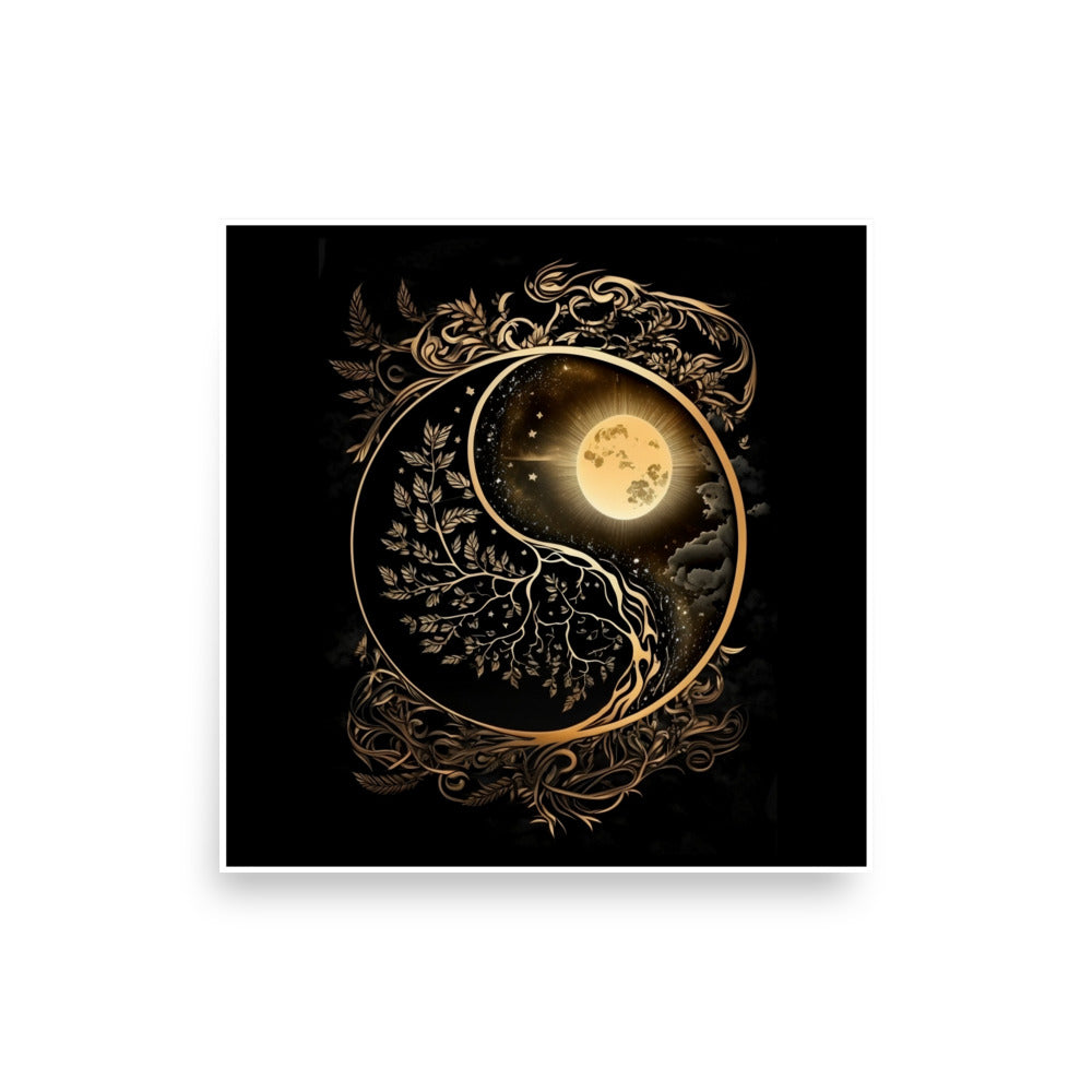 Art of Zen Celestial Sun Moon Yin Yang Poster