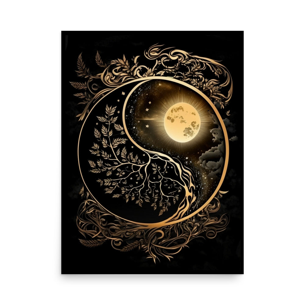 Art of Zen Celestial Sun Moon Yin Yang Poster