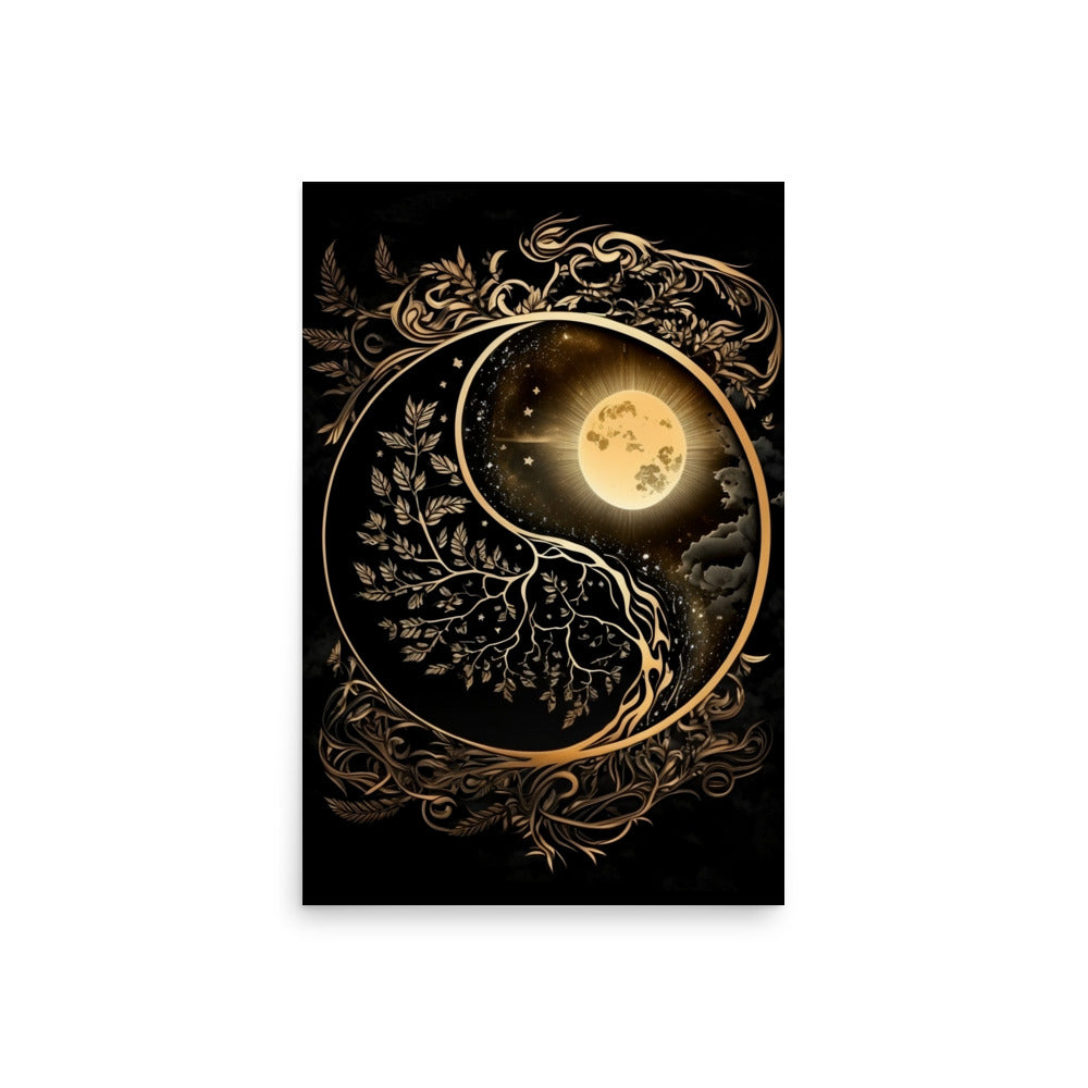 Art of Zen Celestial Sun Moon Yin Yang Poster