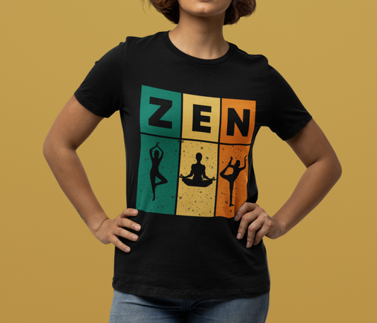 Art of Zen Yoga T-Shirt Peace Love Namaste Positive Vibes Mindfulness Mantra