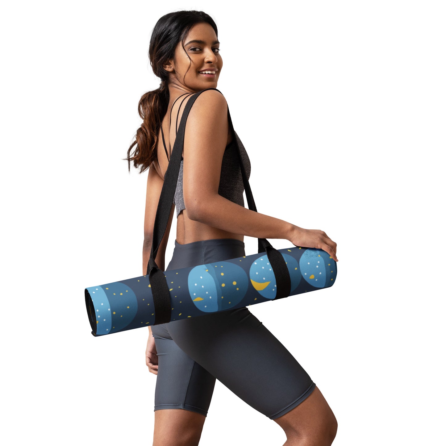 Abstract Moon Pattern Yoga Mat | Anti-Slip Rubber Bottom | Soft Microsuede Top