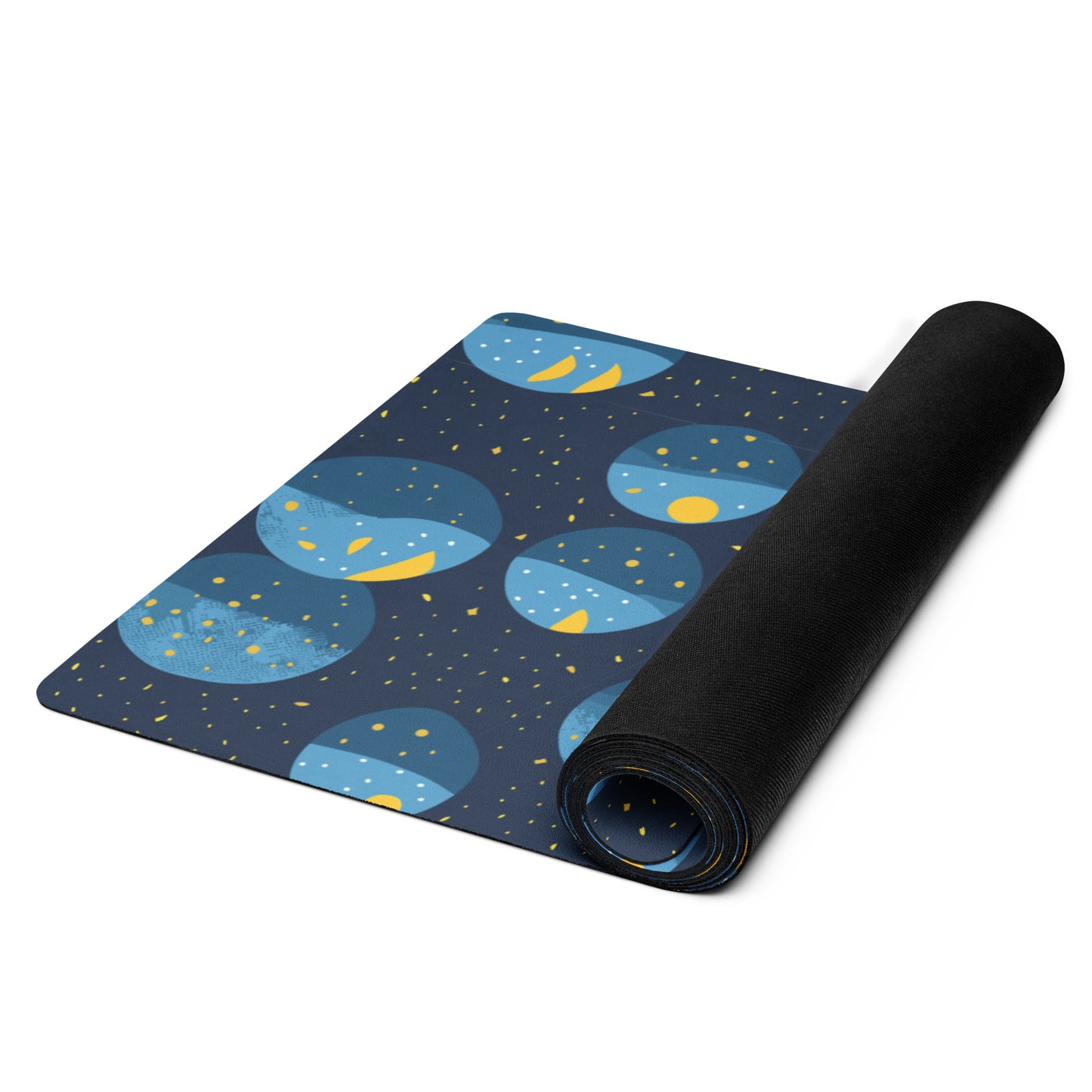 Abstract Moon Pattern Yoga Mat | Anti-Slip Rubber Bottom | Soft Microsuede Top